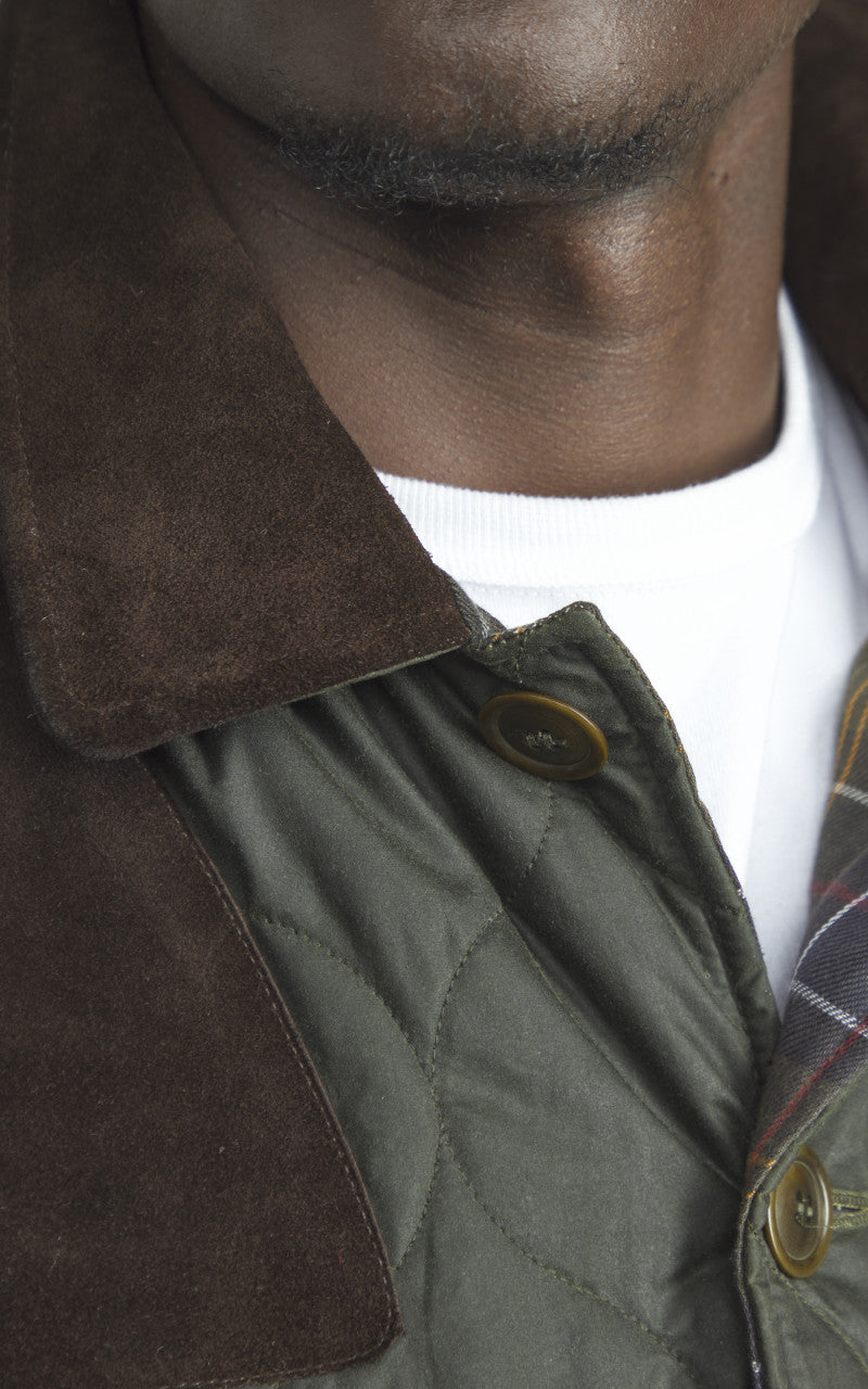 Barbour x To Ki To Driving Quilted Waxed Jacket Archive Olive