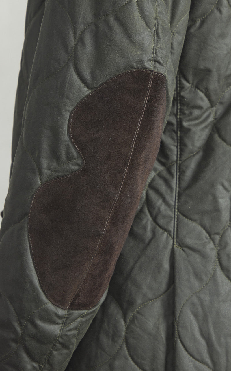 Barbour x To Ki To Driving Quilted Waxed Jacket Archive Olive