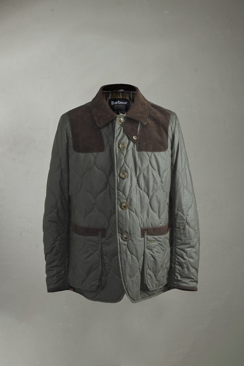 Barbour x To Ki To Driving Quilted Waxed Jacket Archive Olive