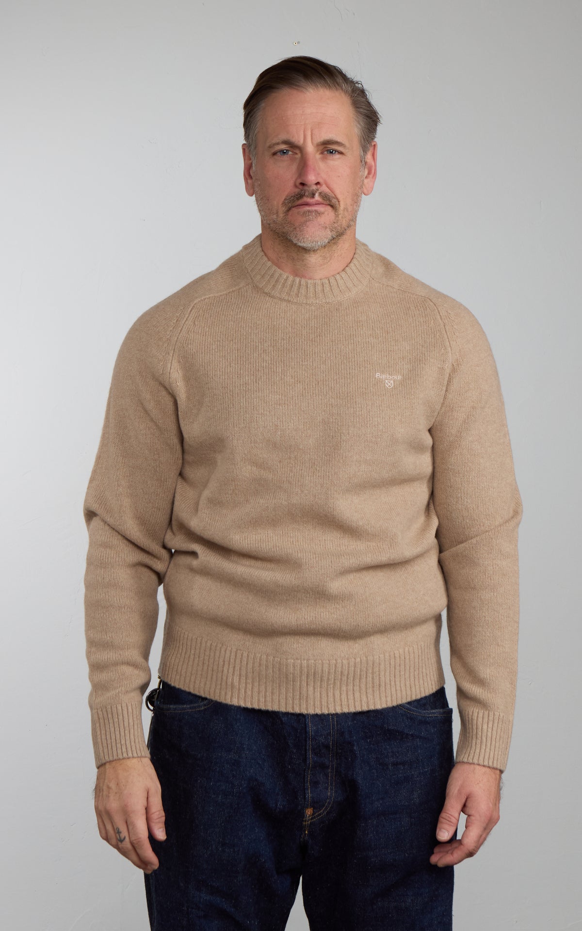 Barbour Sweatshirt Newtown Washed Stone