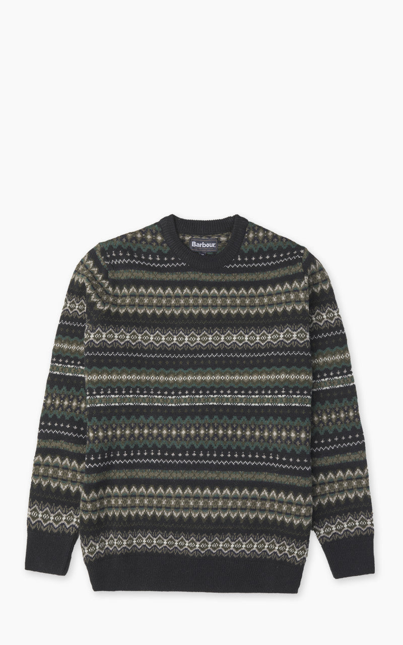 Barbour Case Fair Isle Crew Neck Sweatshirt Black