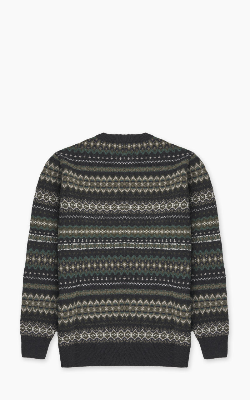 Barbour Case Fair Isle Crew Neck Sweatshirt Black