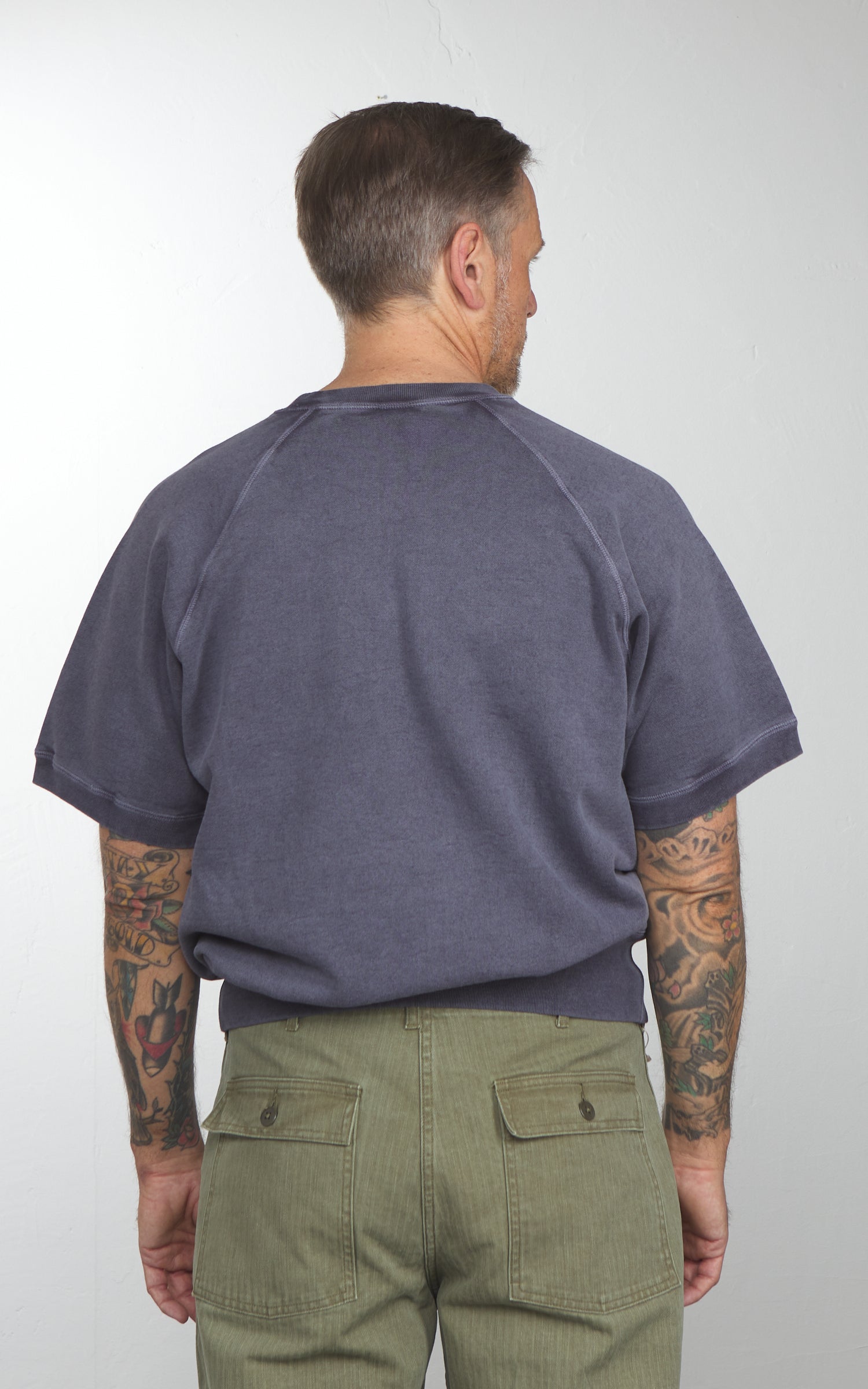 Barns Outfitters BR-26113 90's Short Sleeve Sweatshirt Purple Navy
