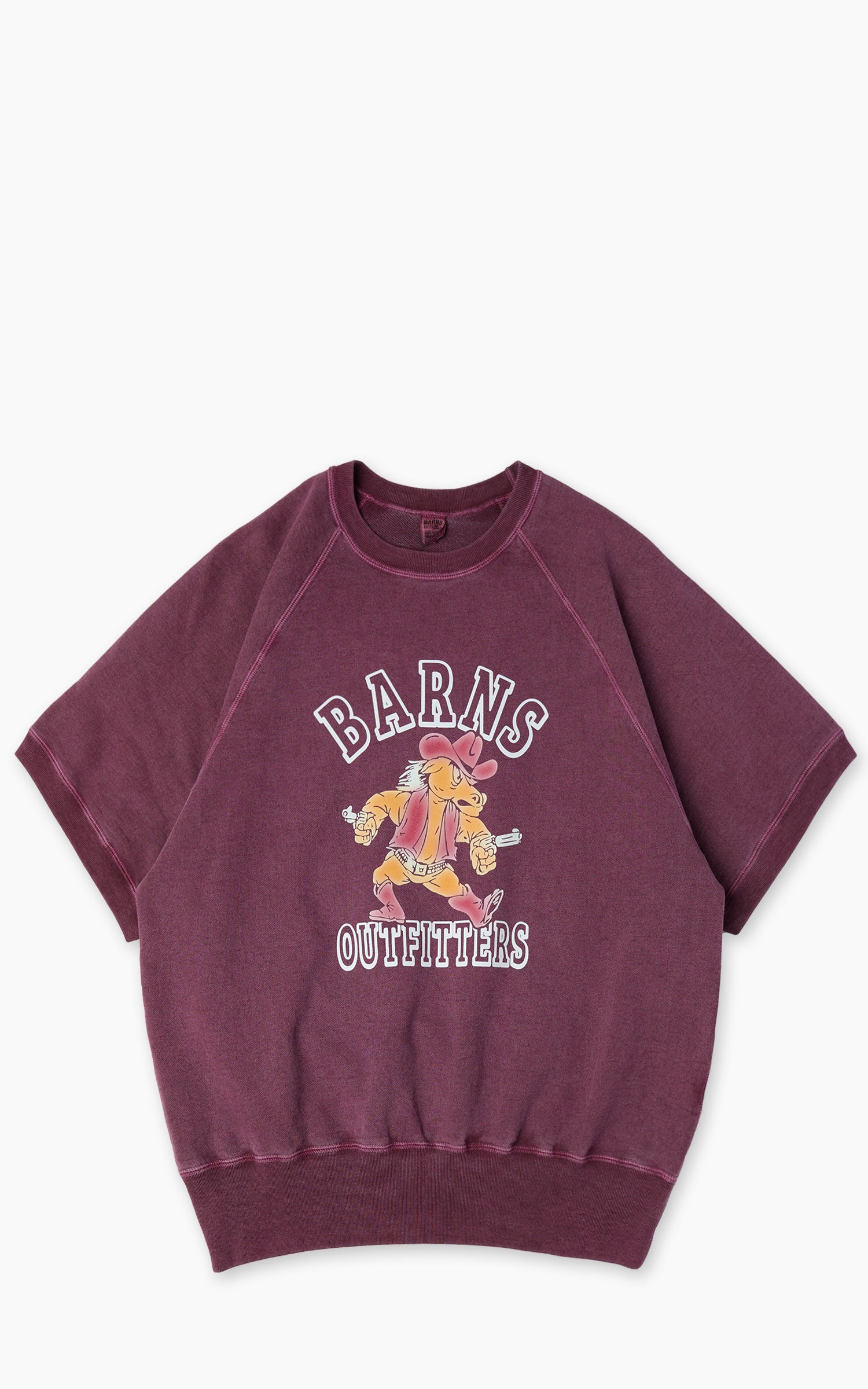 Barns Outfitters BR-26114 90's Short Sleeve Sweatshirt Faded Burgundy