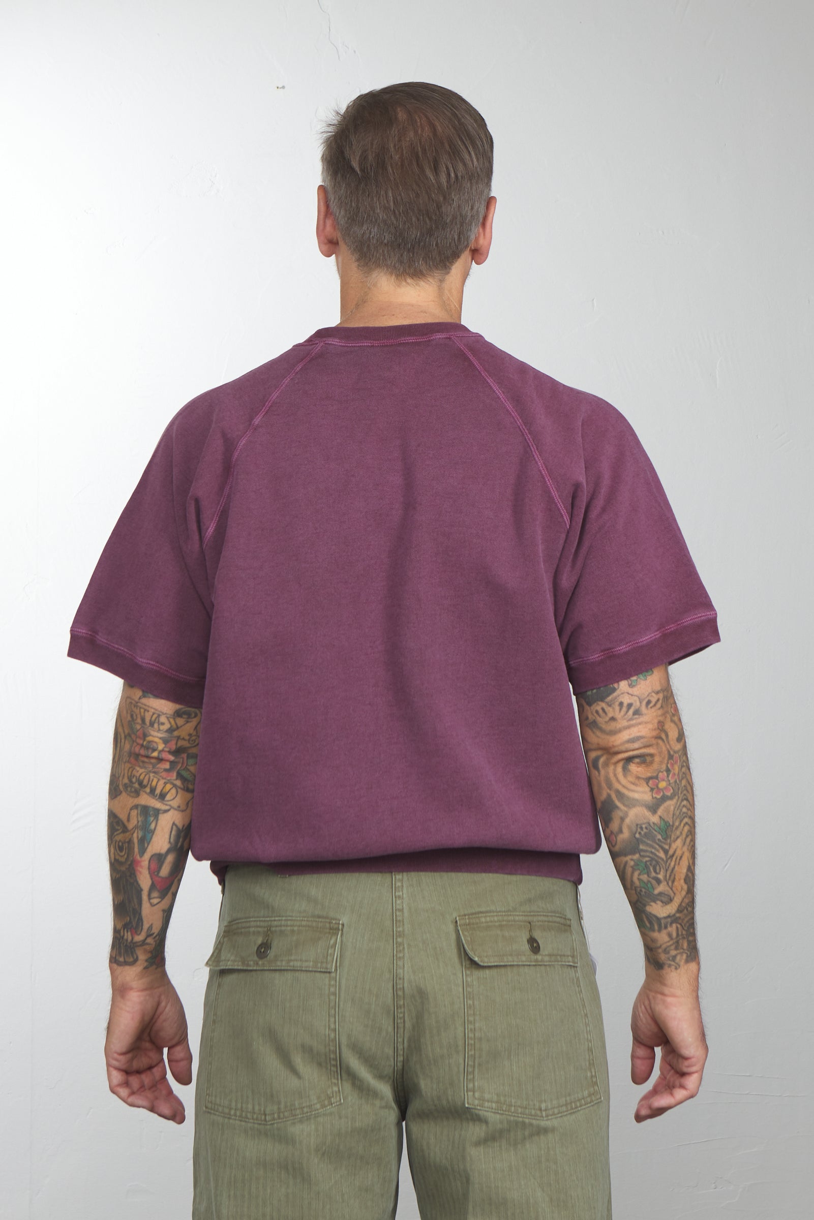 Barns Outfitters BR-26114 90's Short Sleeve Sweatshirt Faded Burgundy
