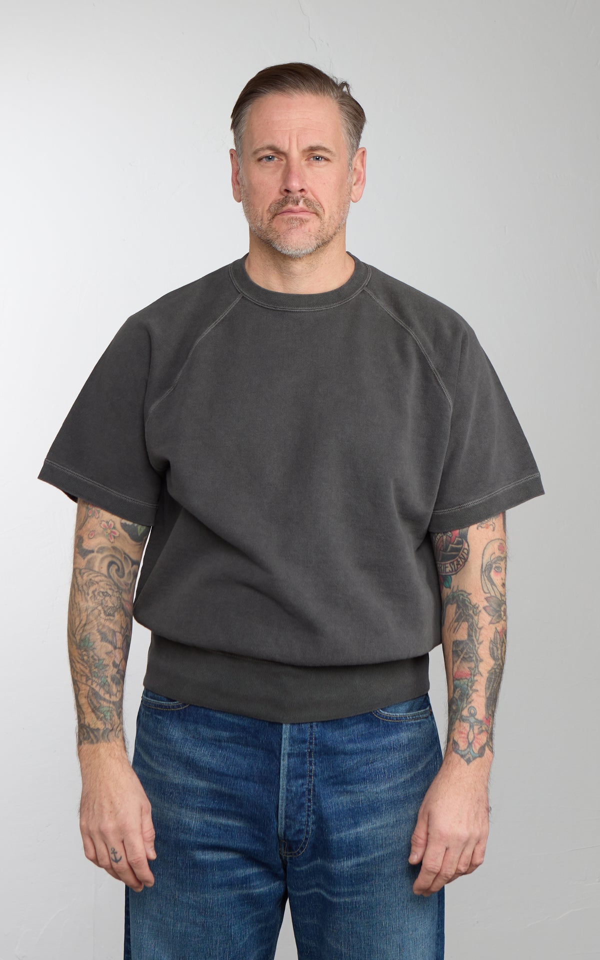 Barns Outfitters BR-26308 90's Short Sleeve Sweatshirt Black
