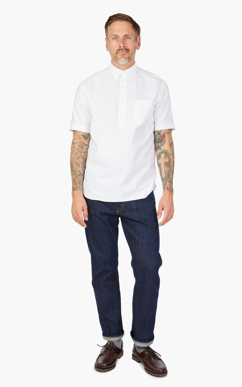 Beams Plus Oxford Pullover Button Down Shirt White