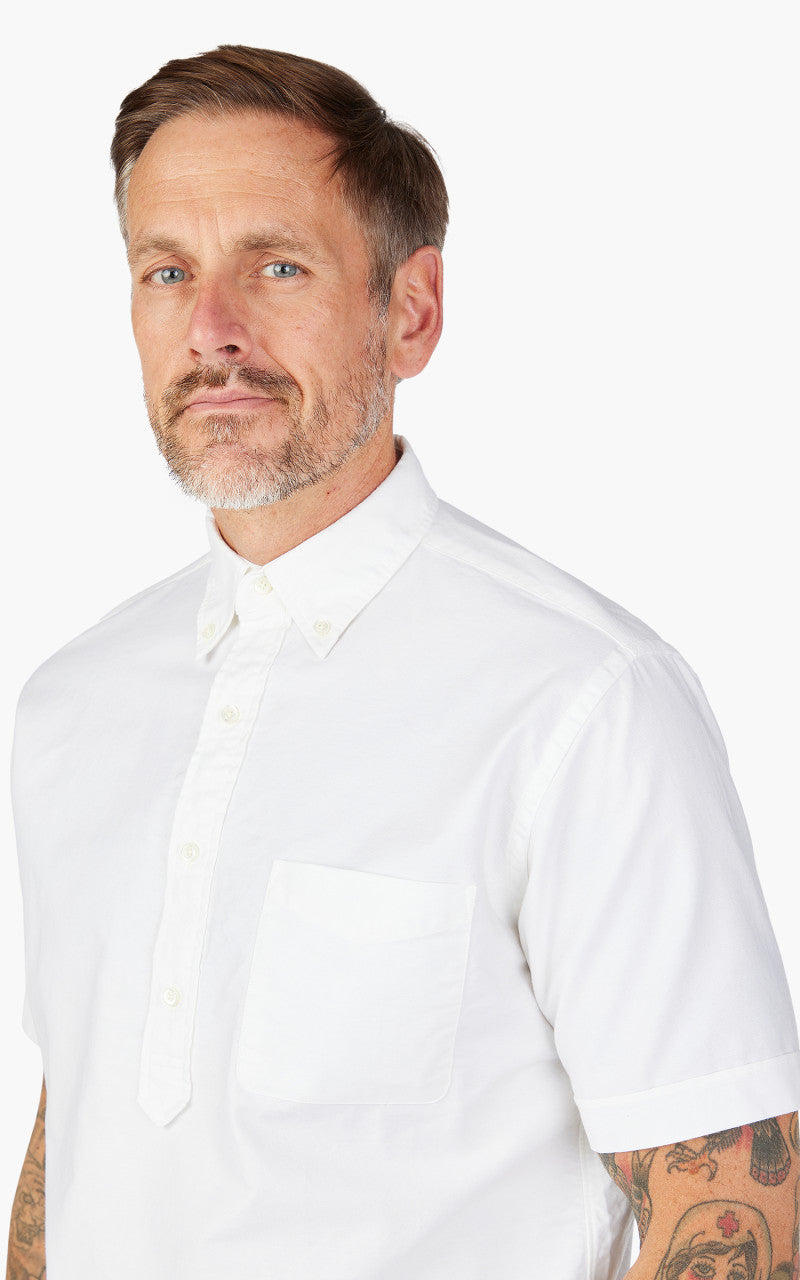 Beams Plus Oxford Pullover Button Down Shirt White