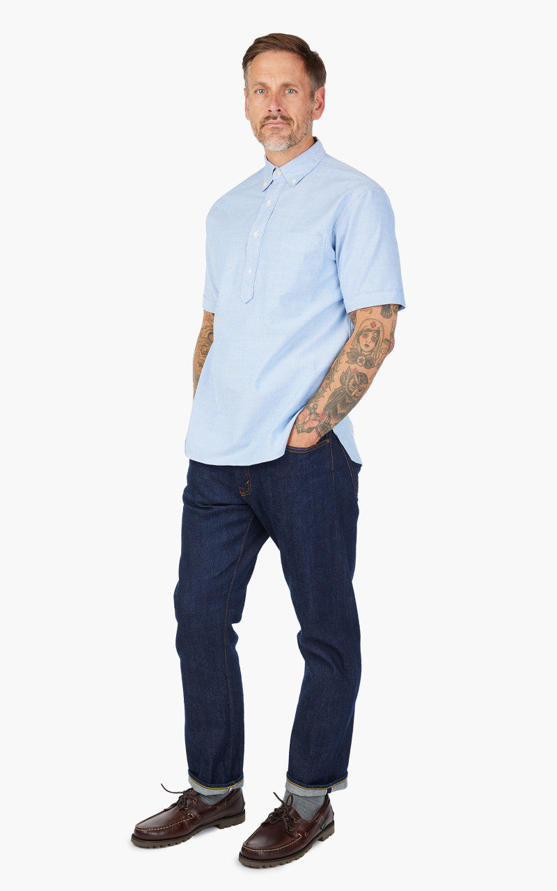 Beams Plus Oxford Pullover Button Down Shirt Sax