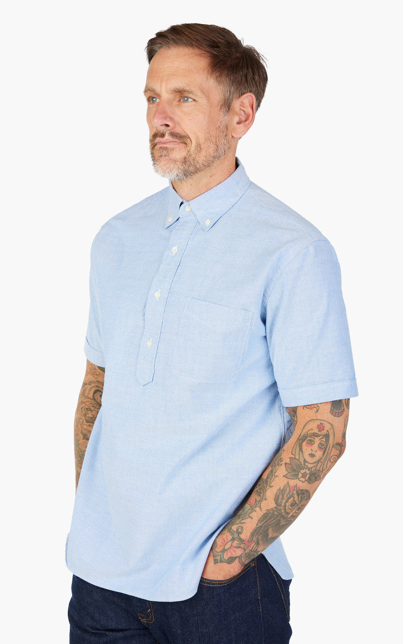 Beams Plus Oxford Pullover Button Down Shirt Sax
