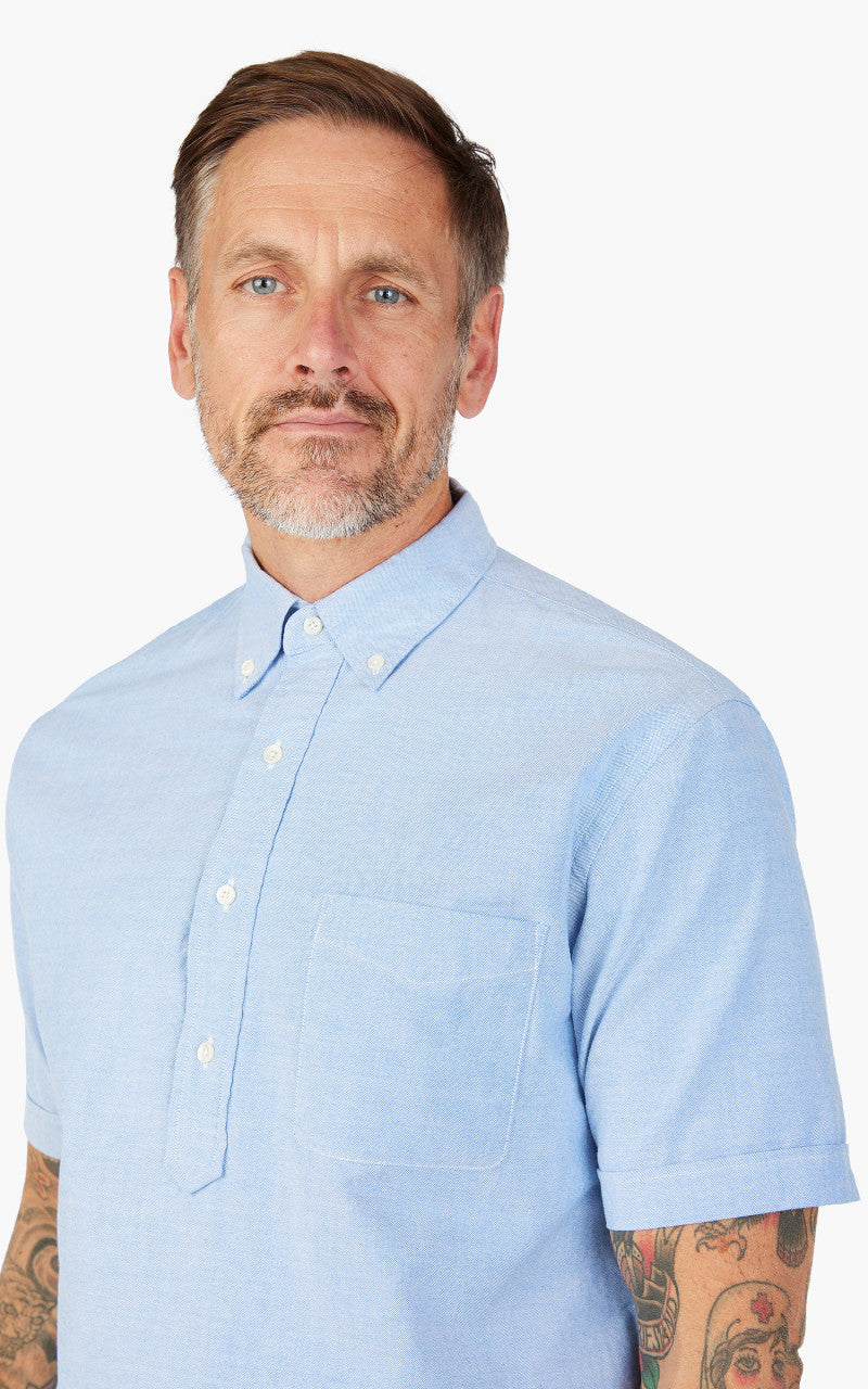 Beams Plus Oxford Pullover Button Down Shirt Sax