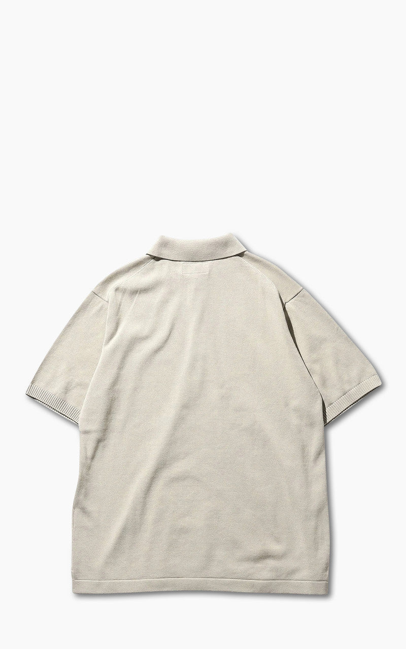 Beams Plus Cotton Knit Solid Polo Shirt Sand