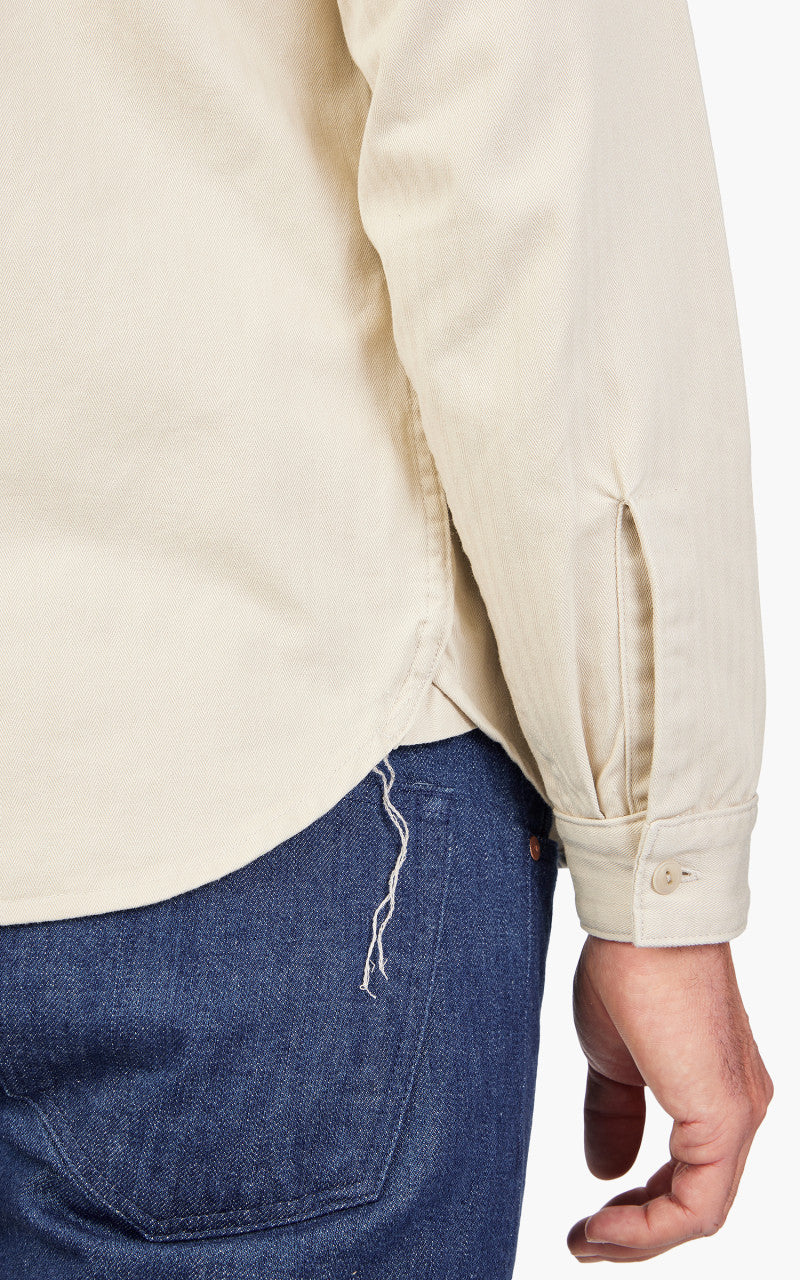 Benzak BWS-02 Utility Shirt Herringbone Ivory 8oz