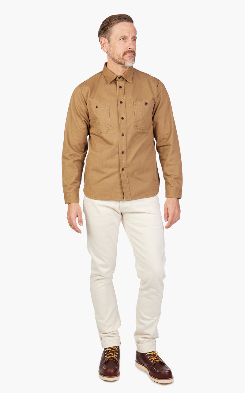 Benzak BWS-02 Utility Shirt Herringbone Brown 8oz