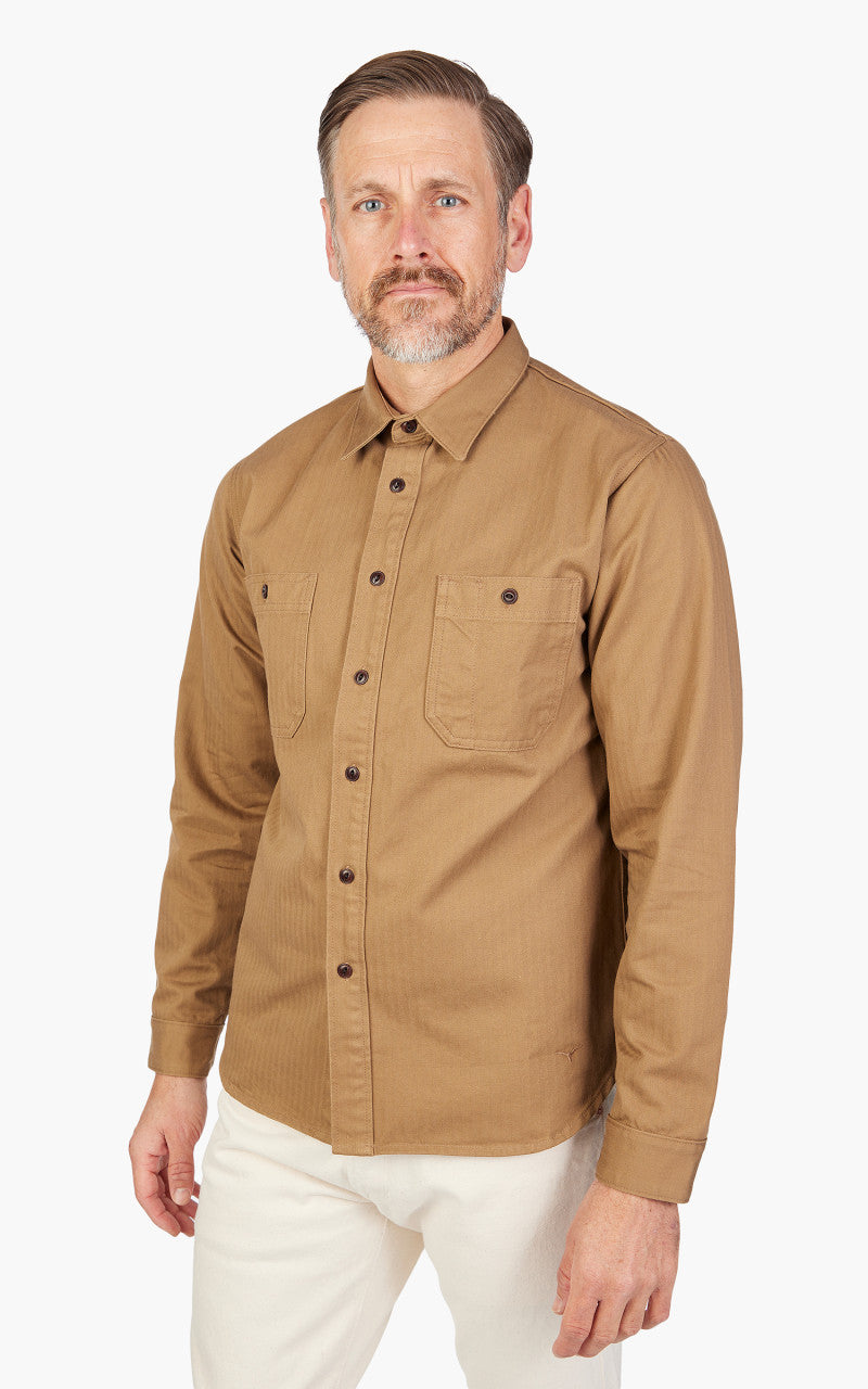 Benzak BWS-02 Utility Shirt Herringbone Brown 8oz