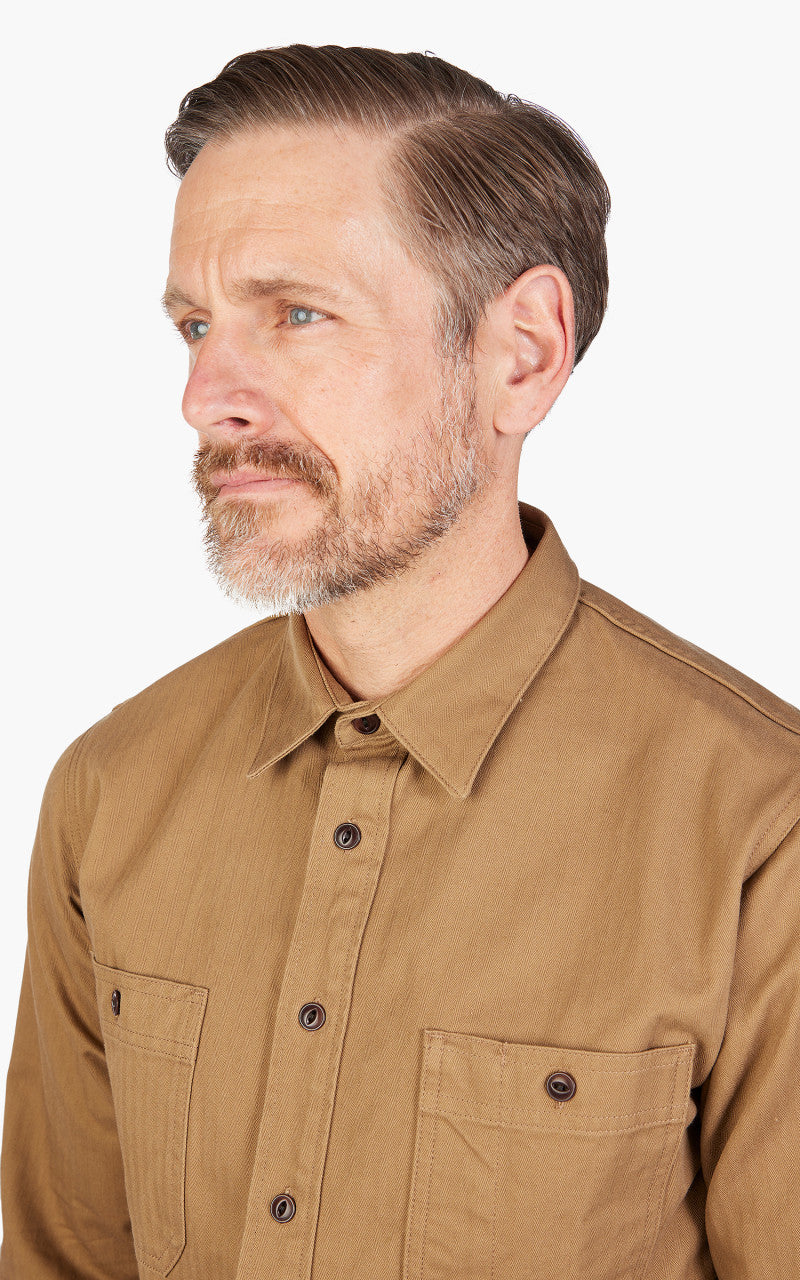 Benzak BWS-02 Utility Shirt Herringbone Brown 8oz
