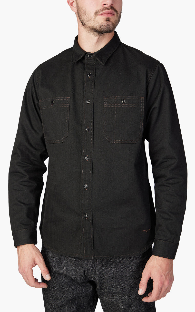 Benzak BWS-02 Utility Shirt Herringbone Black 8oz