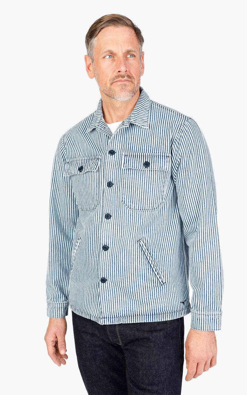 Benzak BWS-03 Military Overshirt Hickory Stripe