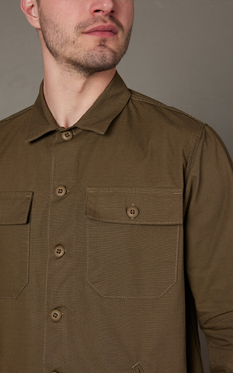 Benzak BWS-03 Militär Overshirt Ripstop Olivgrün