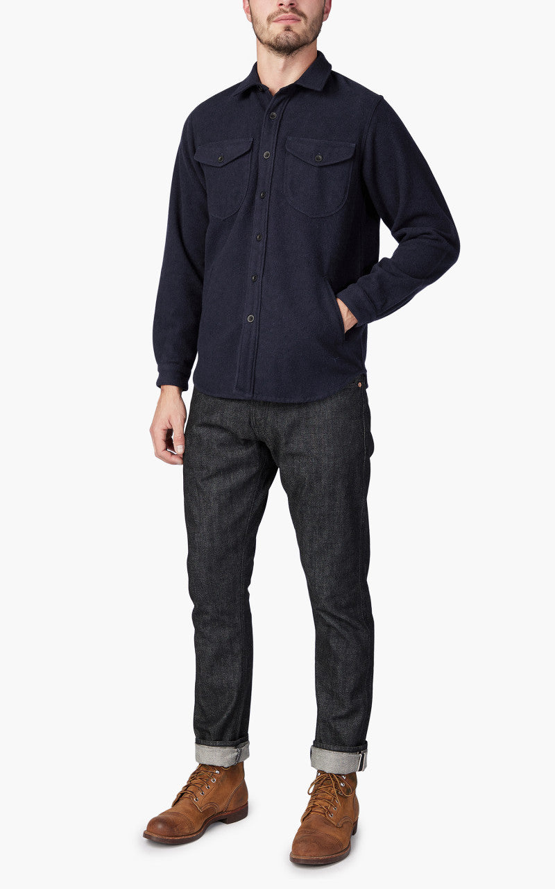 Benzak BWS-05 CPO Overshirt Dark Navy Wool Mosser 14oz