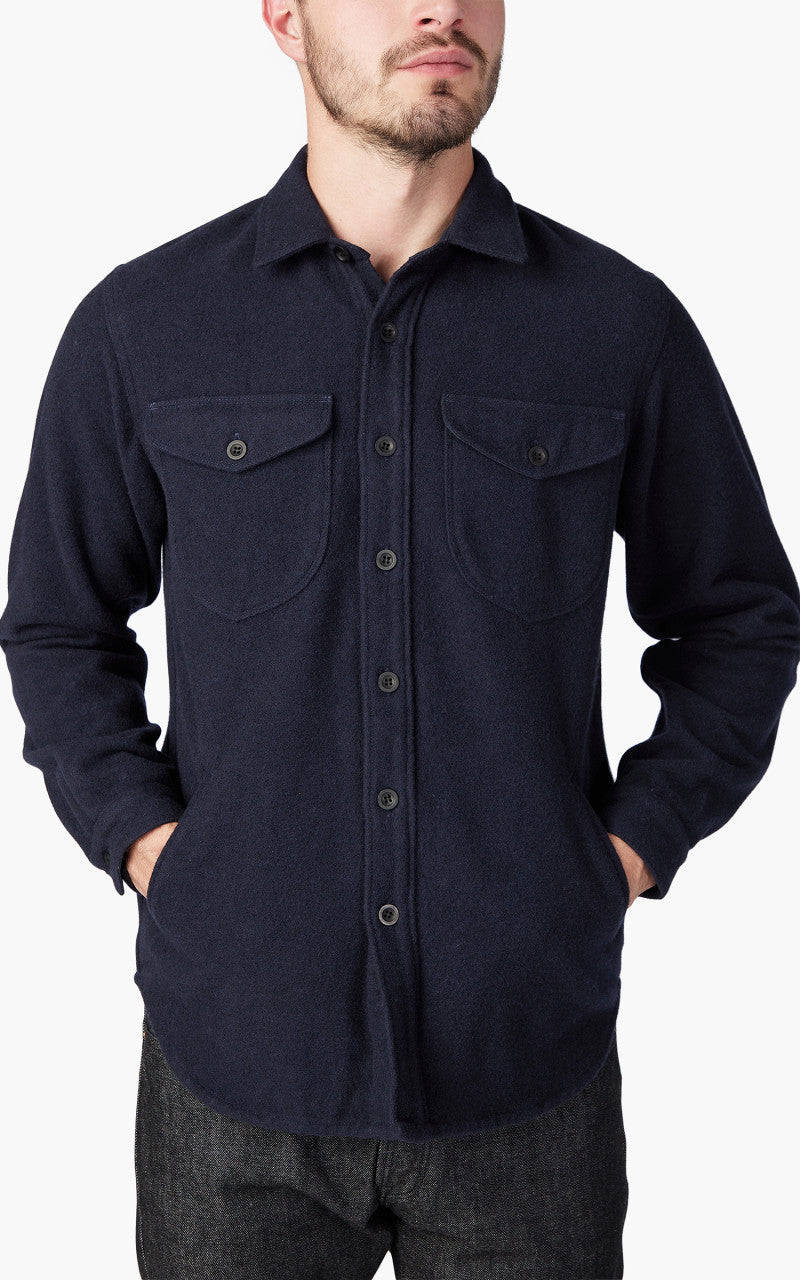 Benzak BWS-05 CPO Overshirt Dark Navy Wool Mosser 14oz
