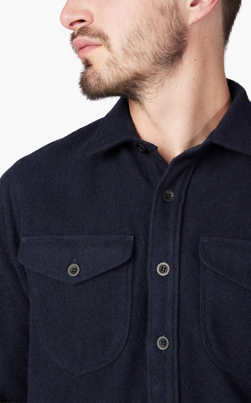 Benzak BWS-05 CPO Overshirt Dark Navy Wool Mosser 14oz
