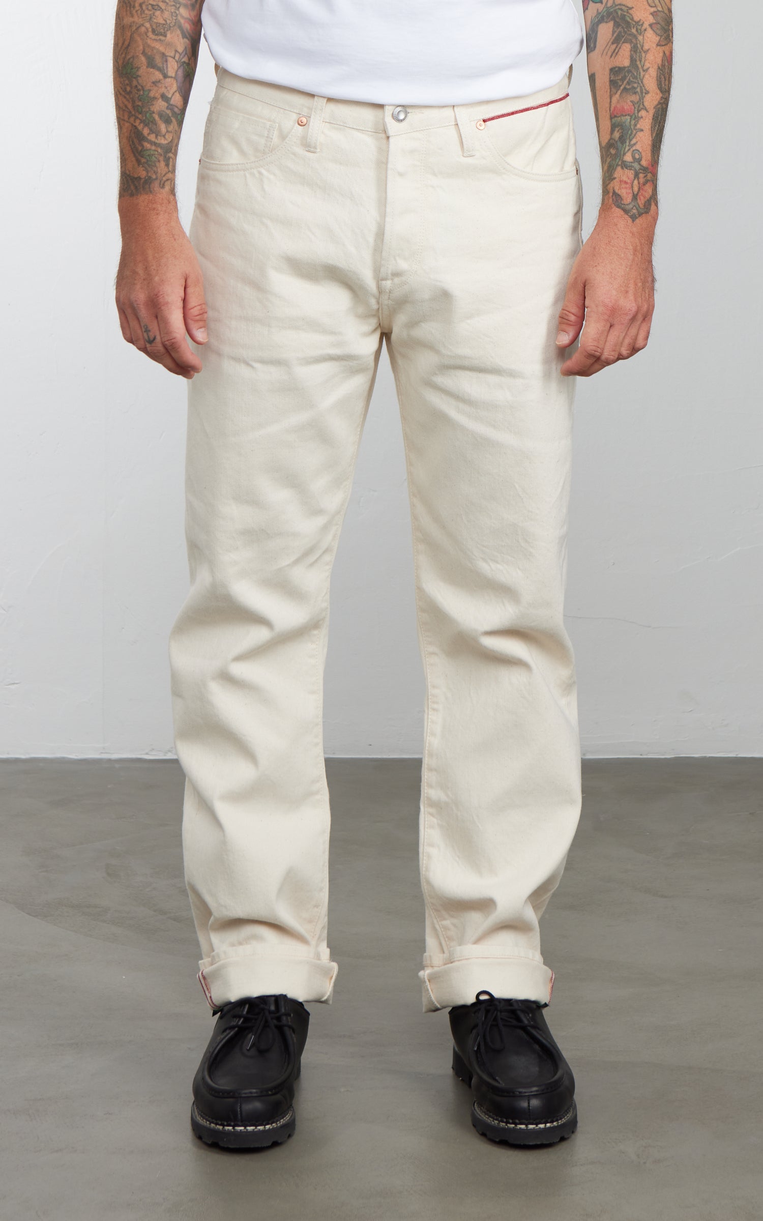 Benzak B-07 Relaxed Straight Colour Denim Selvedge Ecru 14oz
