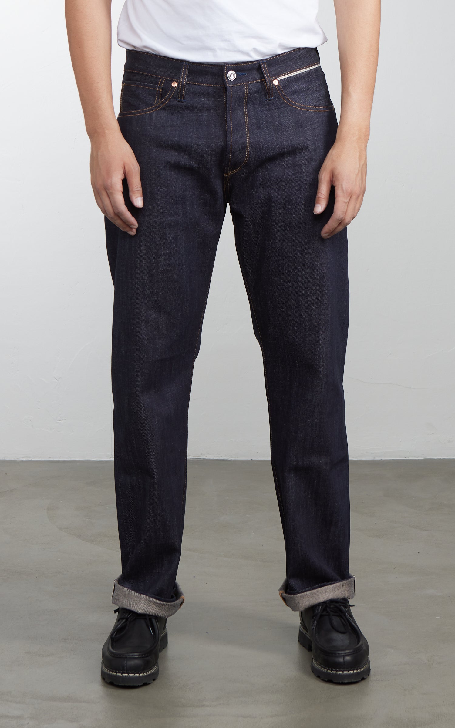 Benzak B-07 Relaxed Straight Brown Cotton Selvedge Indigo 13oz