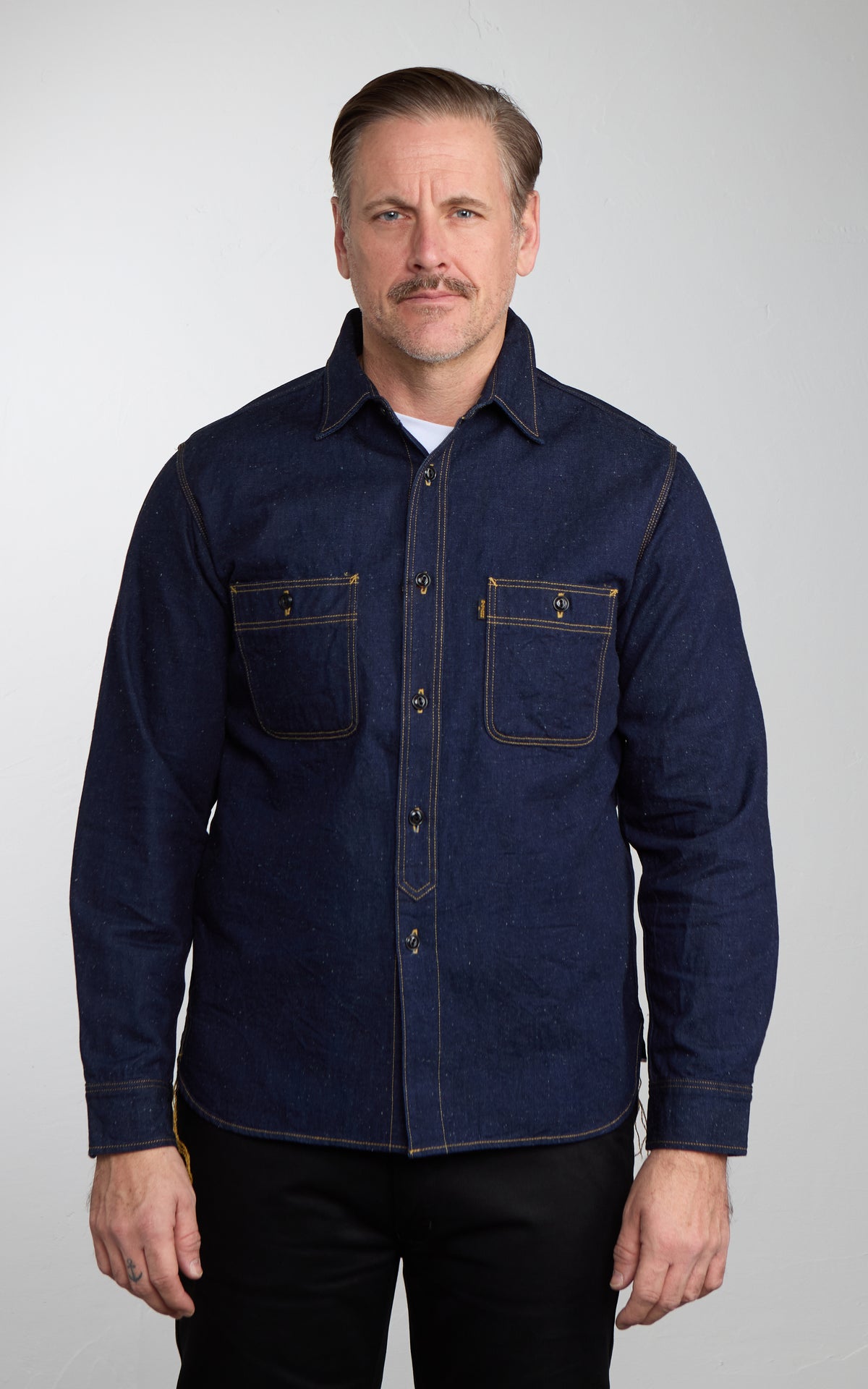 Big John MS005E Selvedge Denim Work Shirt Indigo 10oz