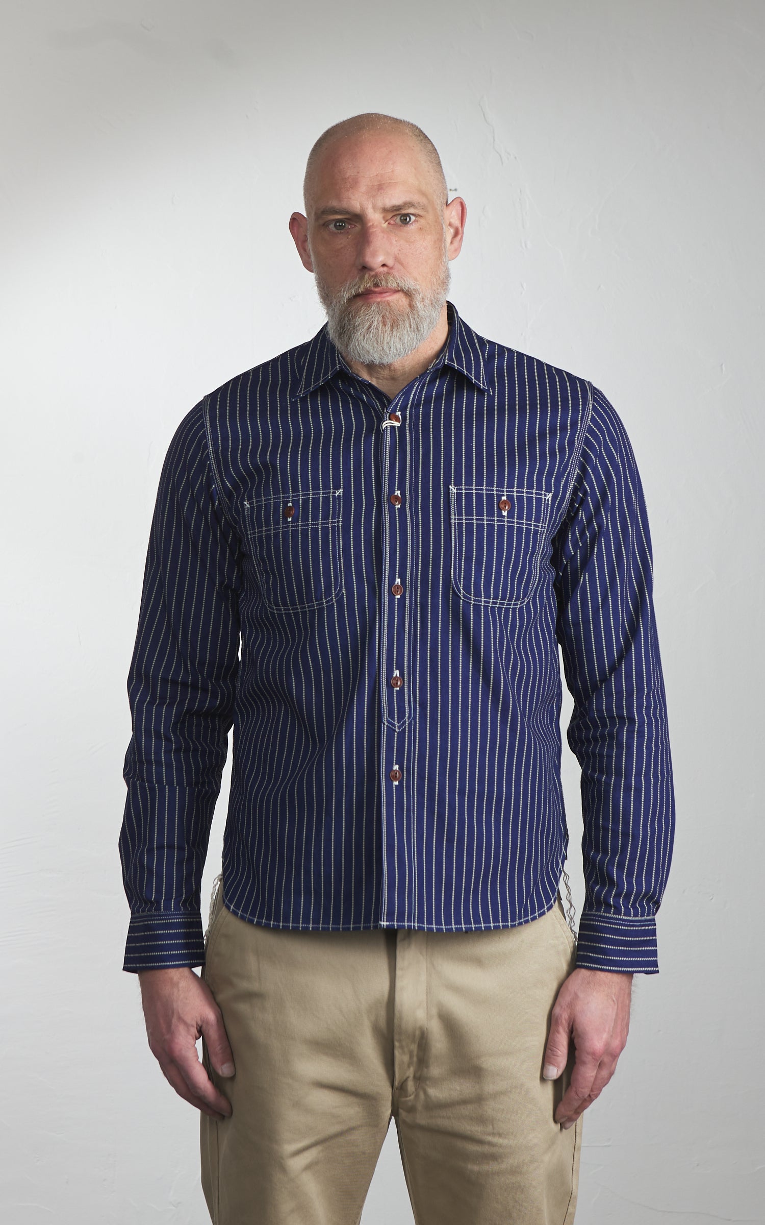 Big John Selvedge Chambray Work Shirt Wabash Indigo