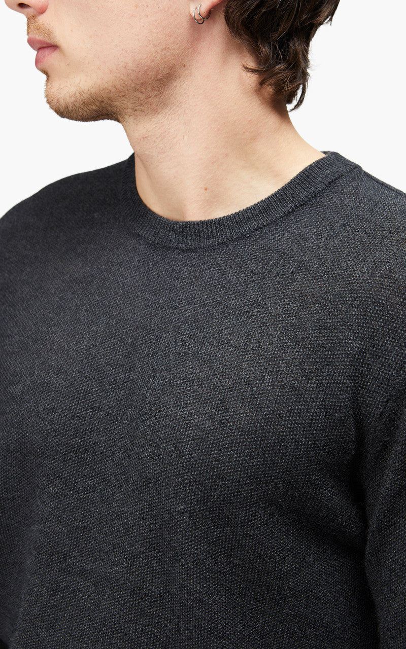 Blue de Gênes Tondo Nuovo Knit Dark Grey Melange