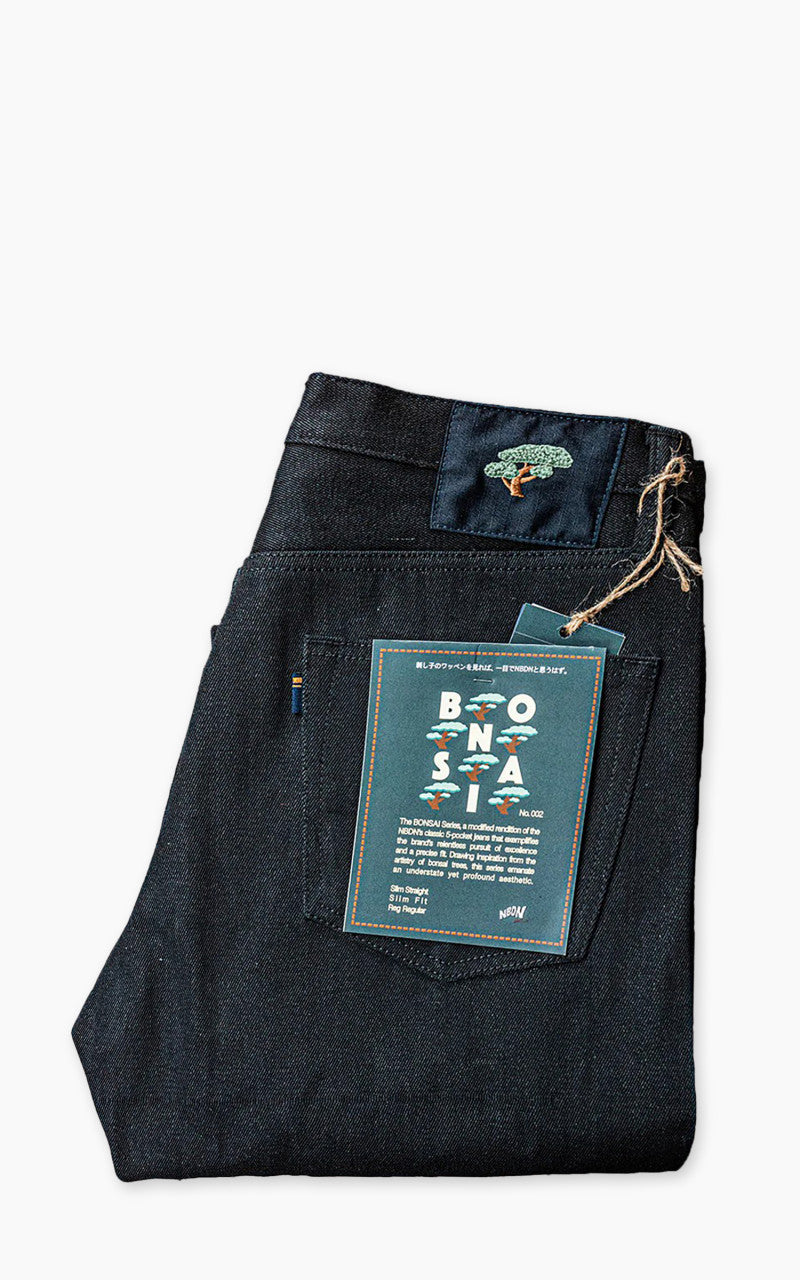 NBDN Bonsai 002 Slim Straight Selvedge Jeans Black x Black 15oz