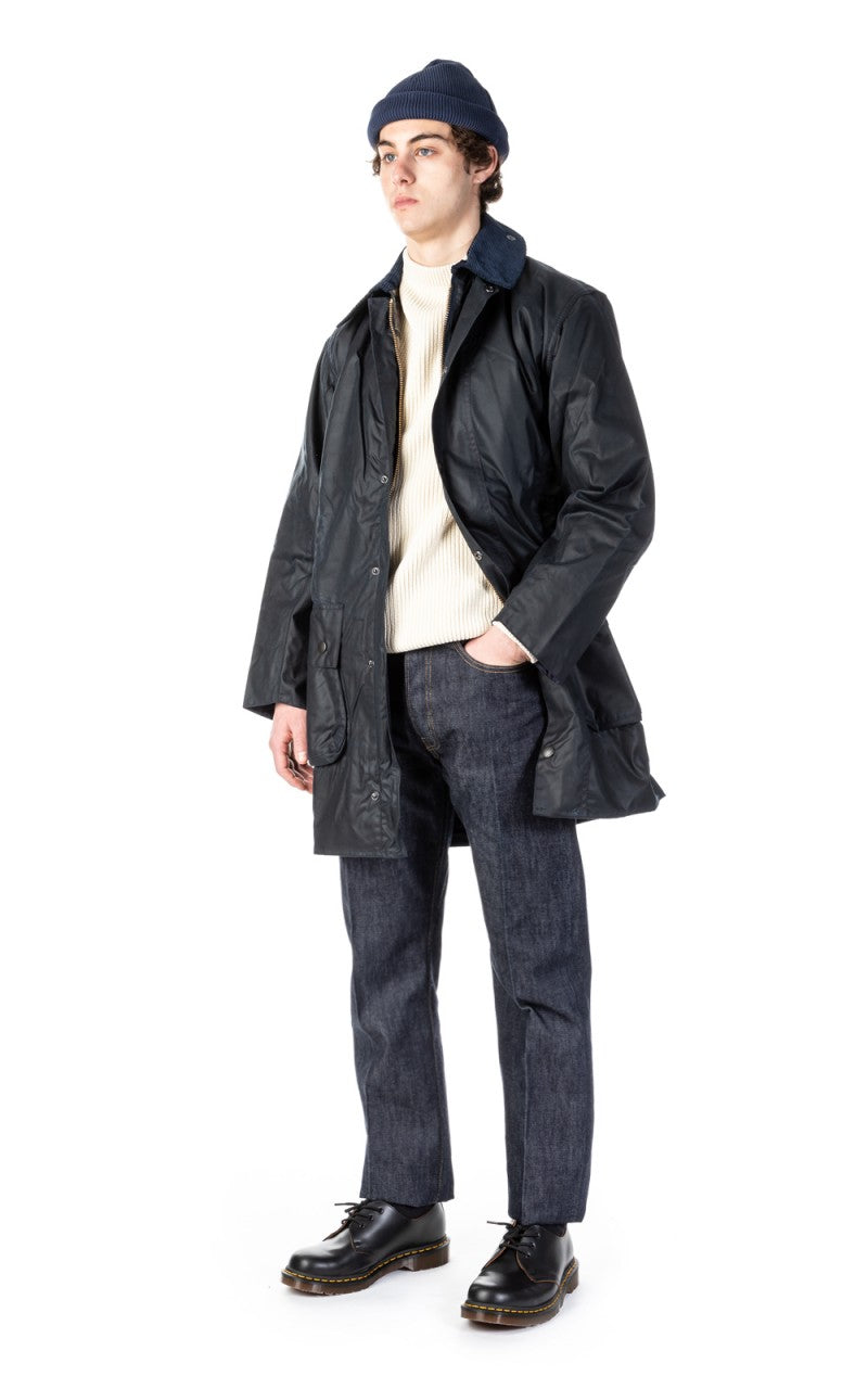 Barbour Border Wax Jacket Navy