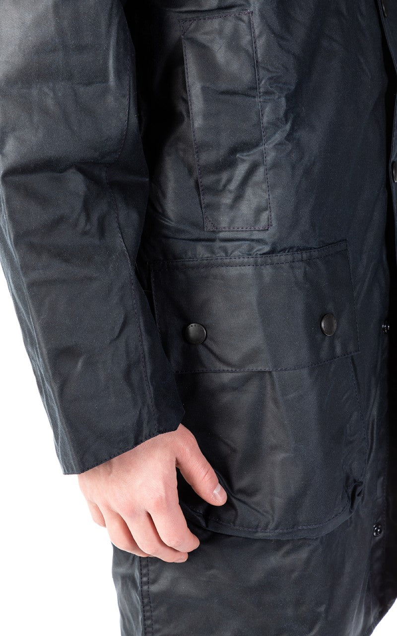 Barbour Border Wax Jacket Navy