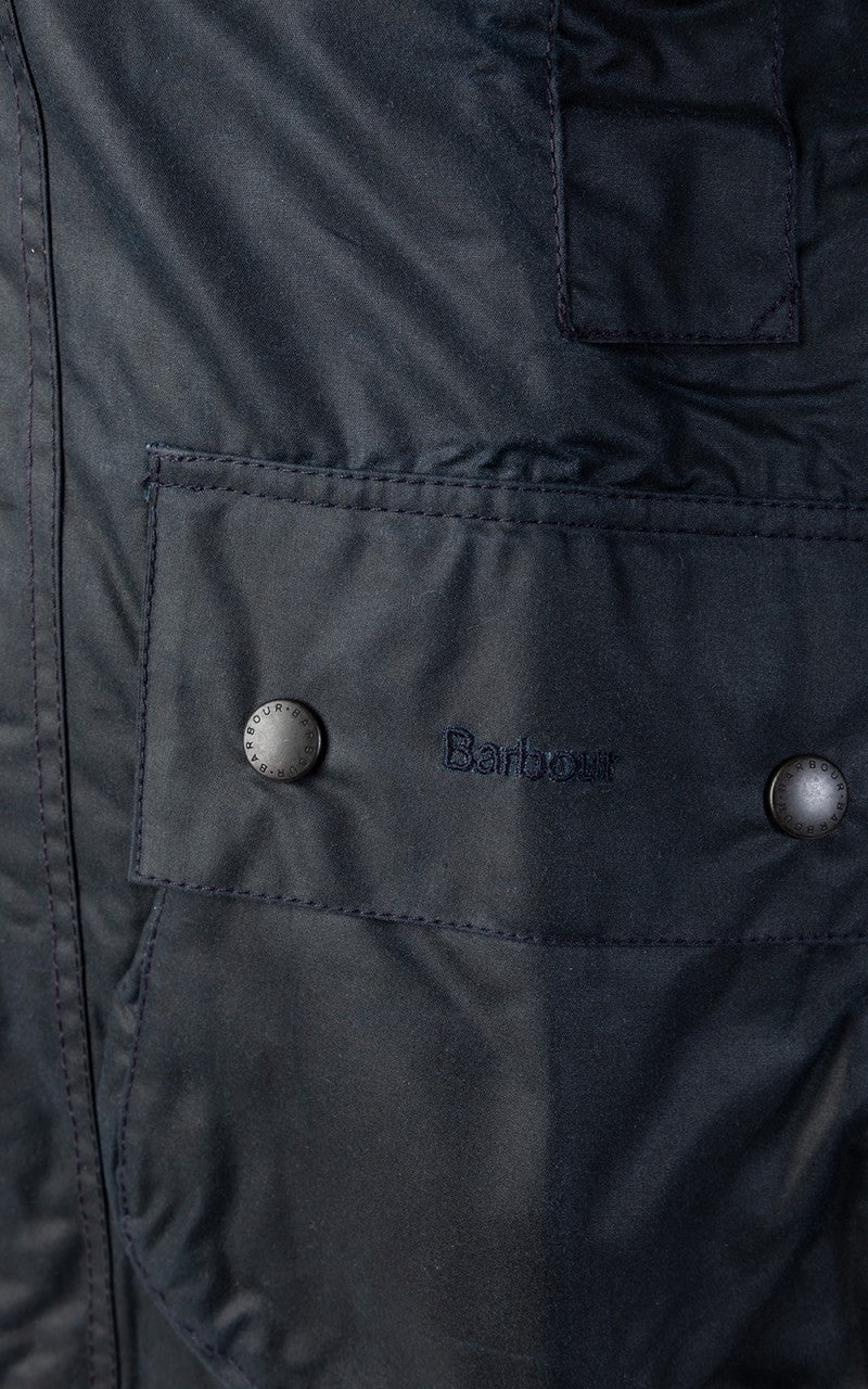 Barbour Border Wax Jacket Navy
