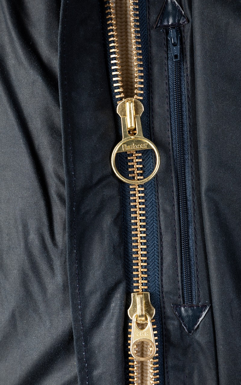 Barbour Border Wax Jacket Navy
