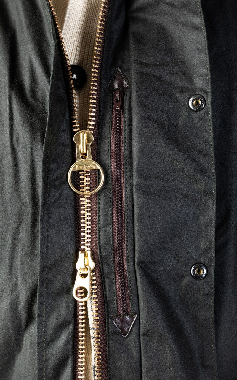 Barbour Border Wax Jacket Sage