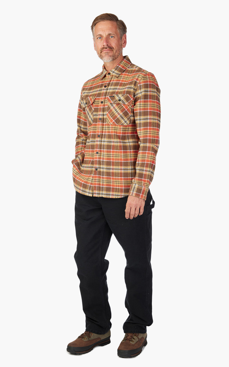 Brixton Bowery Heavy Weight L/S Flannel Desert Palm/Antelope/Burnt Red