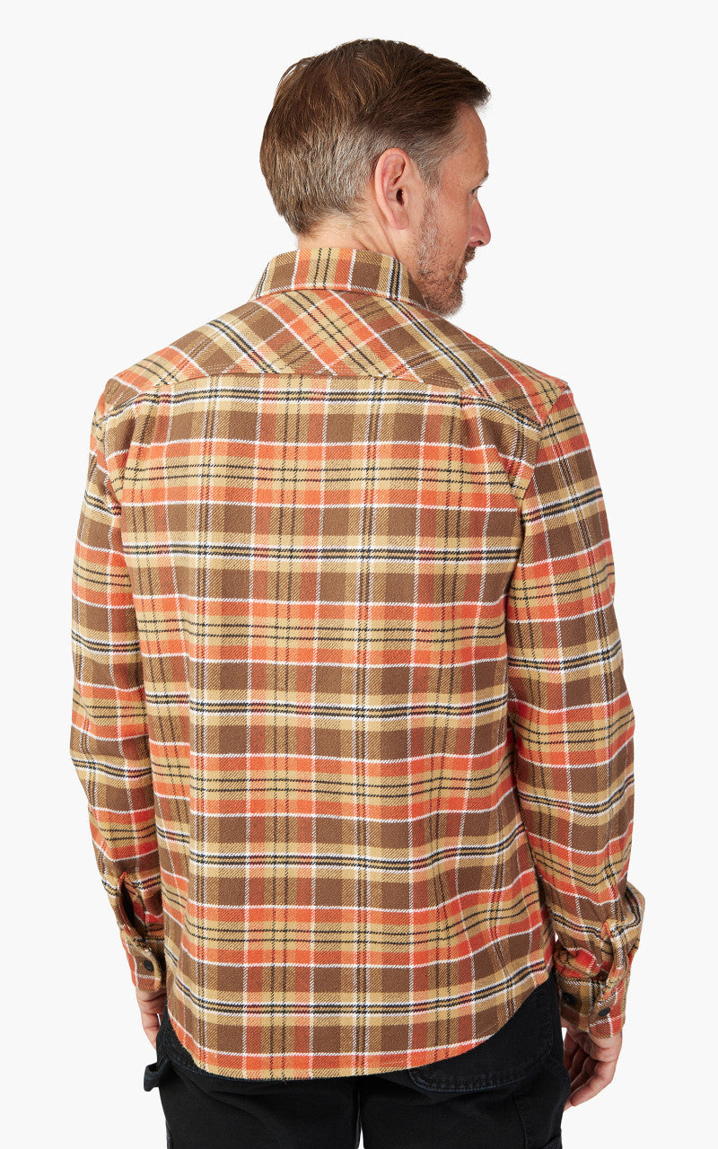 Brixton Bowery Heavy Weight L/S Flannel Desert Palm/Antelope/Burnt Red