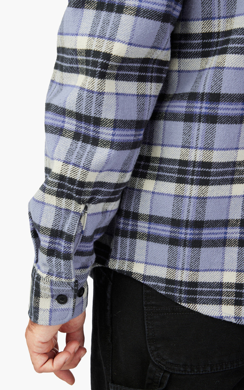 Brixton Bowery Heavy Weight L/S Flannel Flint Blue/Black/Mineral Grey