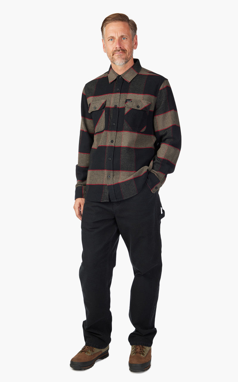 Brixton Bowery L/S Flannel Heather Grey/Charcoal