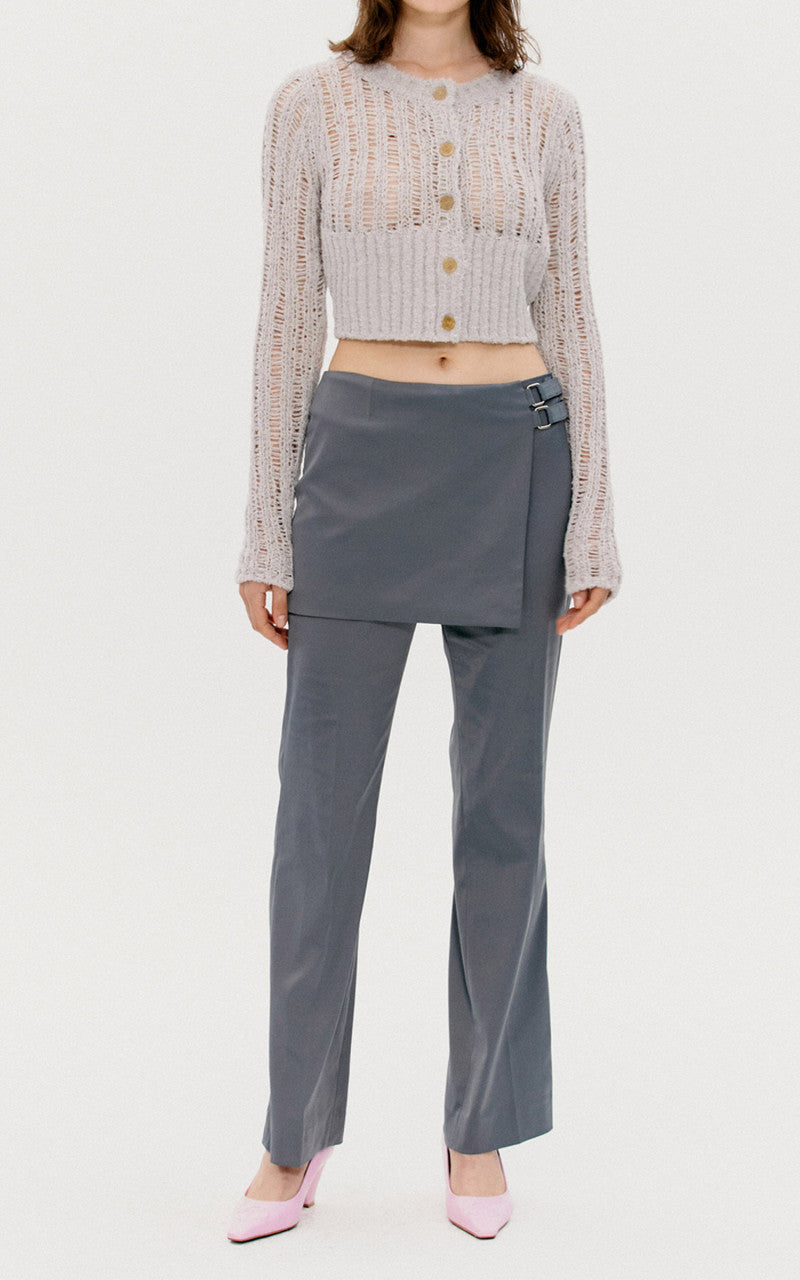 TheOpen Product Buckle Wrapped Pants Grey