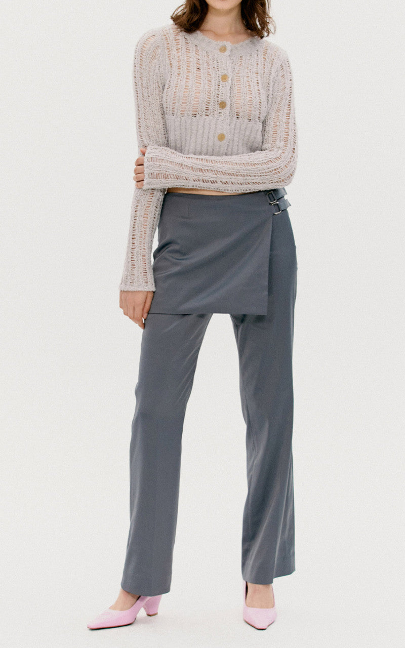 TheOpen Product Buckle Wrapped Pants Grey
