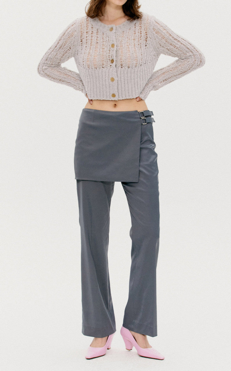 TheOpen Product Buckle Wrapped Pants Grey