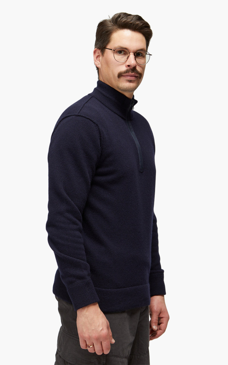 C.P. Company Knitwear Polo Collar Lambswool Total Eclipse