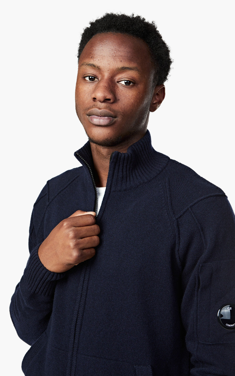 C.P. Company Lambswool Zip Jumper Total Eclipse