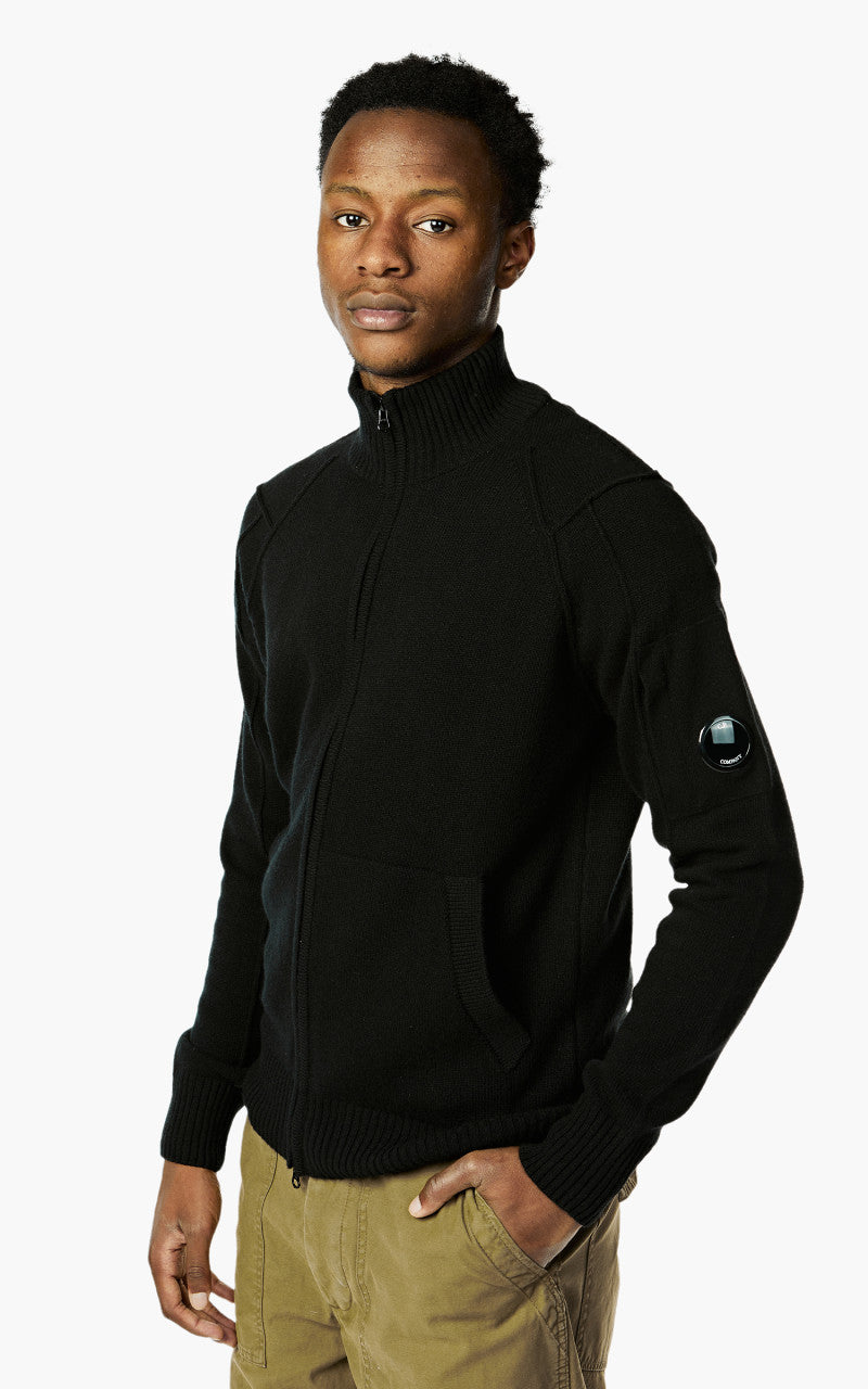 C.P. Company Lambswool Zip Jumper Black