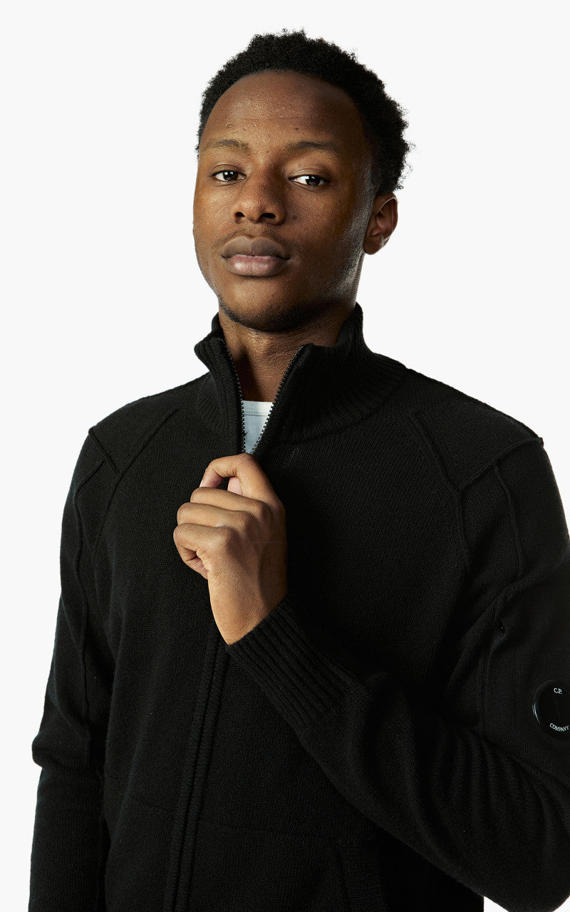 C.P. Company Lambswool Zip Jumper Black