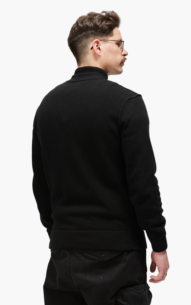 C.P. Company Knitwear Polo Collar Lambswool Black