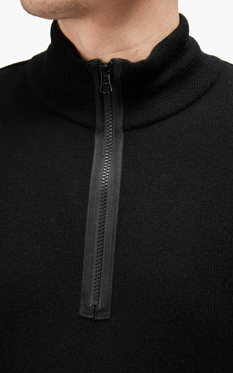 C.P. Company Knitwear Polo Collar Lambswool Black